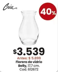 Florero de vidrio Belly, 17,7 cm. Cod. 612672