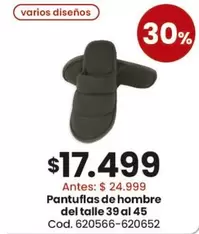 Pantufas de hombre del talle 39 al 45 Cod. 620566-620562