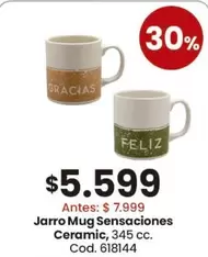Jarro Mug Sensaciones Ceramic, 345 cc. Cod. 618144