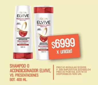 Elvive - SHAMPOO O ACONDICIONADOR