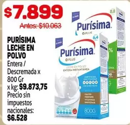 Purísima - LECHE EN POLVO Entera Descremada