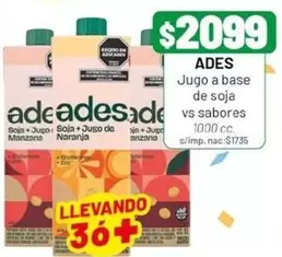 Ades - Jugo a base de soja vs sabores