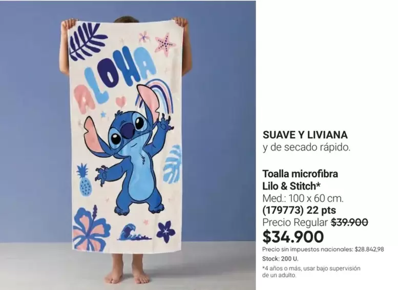 Suave - Toalla microfibra Lilo & Stitch