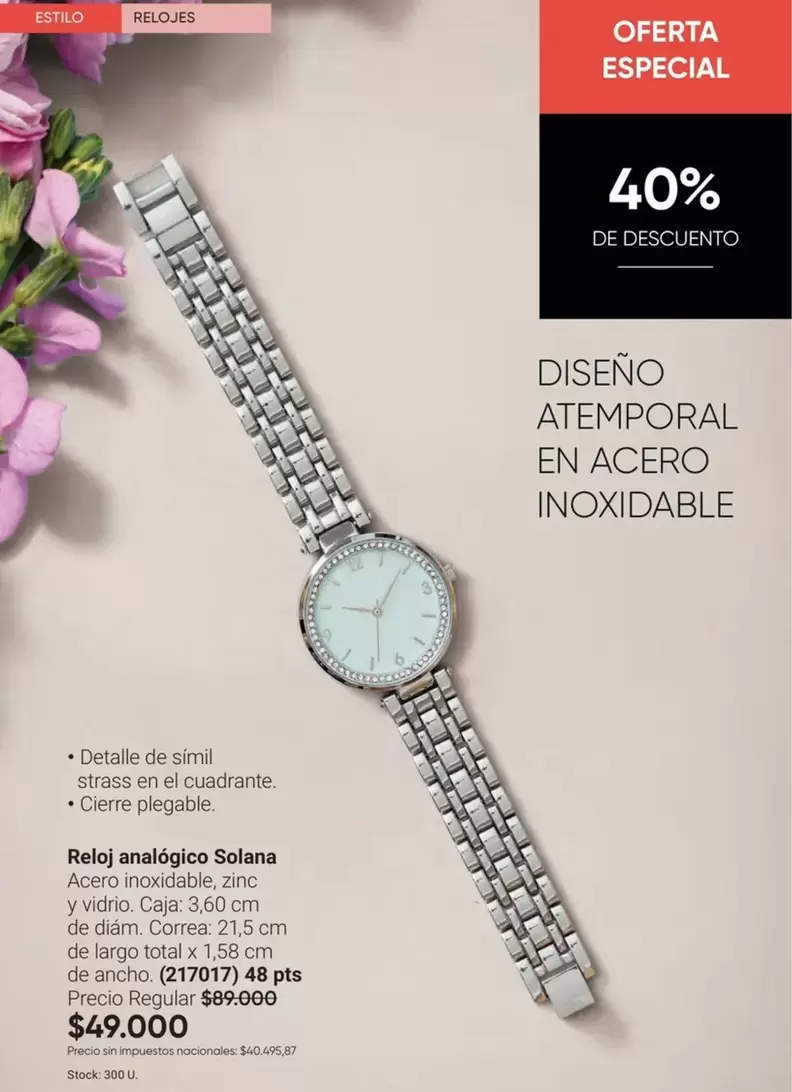 X$ - Reloj analógico Solara