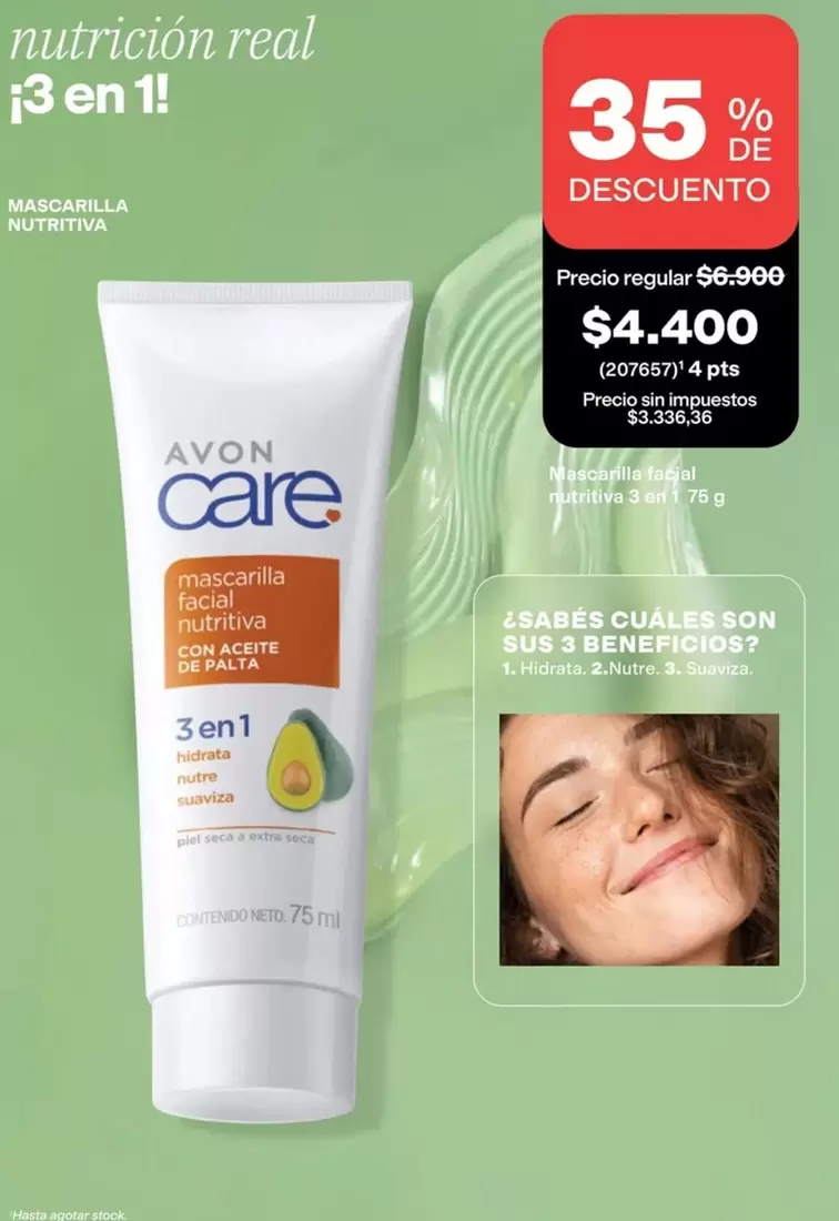 Real - Nutrición Mascarilla Facial Nutritiva 3 en 1