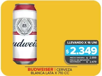 Budweiser - CERVEZA BLANCA LATA