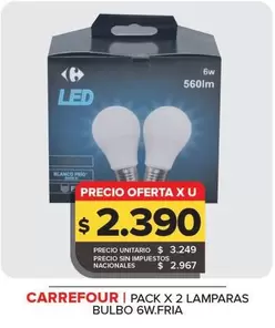 Carrefour - LAMPARAS BULBO 6W.FRIA