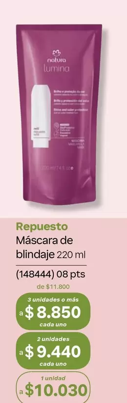 Natura - Repuesto Máscara de blindaje 220 ml (148444)