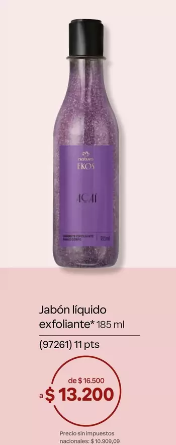 Natura - Jabón líquido exfoliante 185 ml (97261)