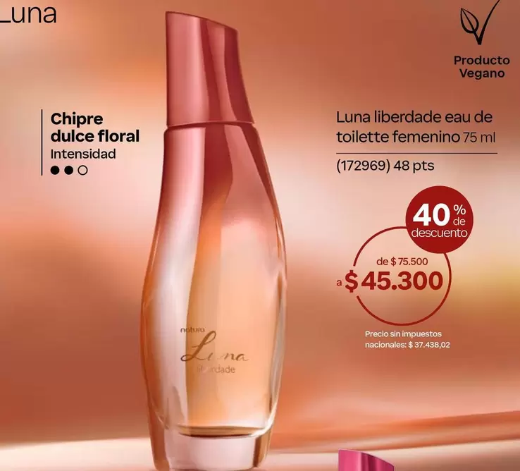 Natura - Luna libertad eau de toilette femenino 75 ml (172969)