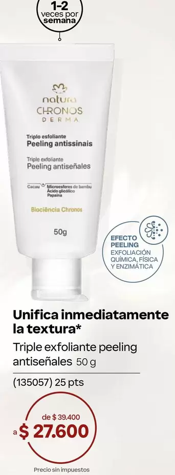 Natura - Triple exfoliante peeling antiséñales 50 g (135057)