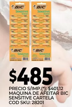 BIC - MAQUINA DE AFEITAR SENSITIVE CARTELA