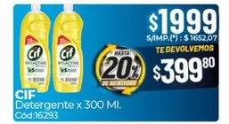 Cif - Detergente x 300 Ml. Cód:16293