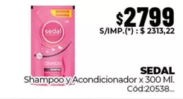 Sedal - Shampoo y Acondicionador x 300 Ml. Cód:20538