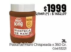 King - Pasta de Maní Chispeada