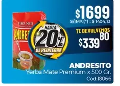 Andresito - Yerba Mate Premium x 500 Gr. C ext{ód}:18066