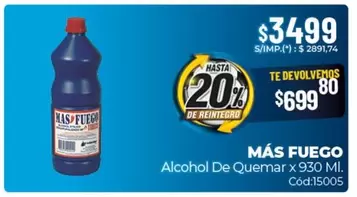 Mas - Alcohol De Quemar x 930 Ml. Cód:15005