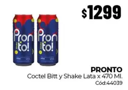 Pronto - Coctel Bitt y Shake Lata