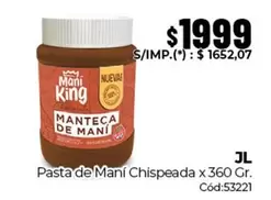 King - Pasta de Maní Chispeada