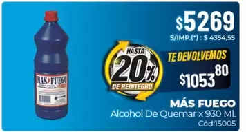 Mas - Alcohol De Quemar x 930 Ml. Cód:15005