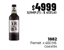 1882 - Fernet x 450 Ml. Cód:4134