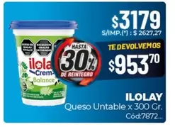 Ilolay - Queso Untable x 300 Gr. Cód:7872