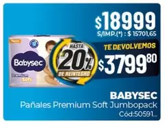 Babysec - Pañales Premium Soft Jumbopack Cód:50591