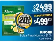 Knorr - Bolsa Para Horno x 21 Gr. Cód:18883
