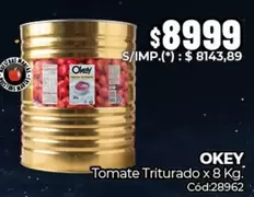 Okey - Tomate Triturado x 8 Kg. Cód:28962
