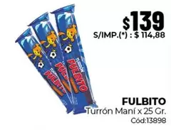 Fulbito - FULBITO Turrón Maní x 25 Gr.