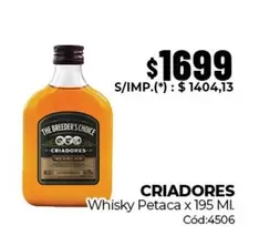 Criadores - Whisky Petaca x 195 Ml. Cód:4506