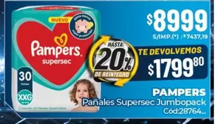 Pampers - Pañales Supersec Jumbopack Cód:28764