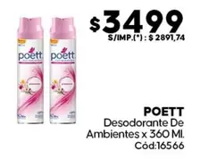 Poett - Desodorante De Ambientes x 360 Ml. Cód:16566
