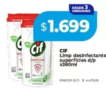 Cif - Limp. desinfectante superficies d/p