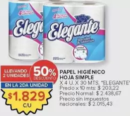 Elegante - PAPEL HIGIÉNICO HOJA SIMPLE