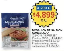 X$ - Medallón de Salmón congelado