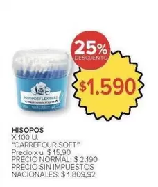 Carrefour - HISOPOS X 100 U.