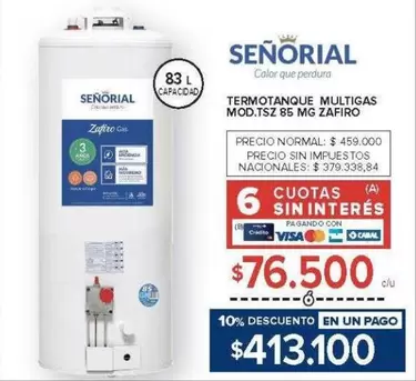 Señorial - Termotanque Multigas