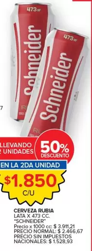 Schneider - CERVEZA RUBIA LATA