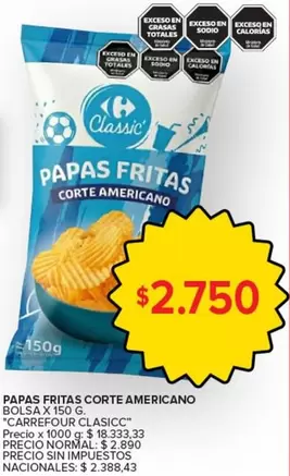 Carrefour - Papas Fritas Corte Americano
