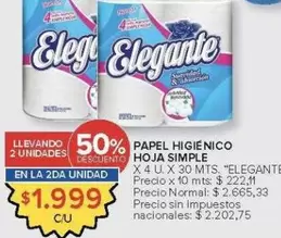 Elegante - PAPEL HIGIENICO HOJA SIMPLE