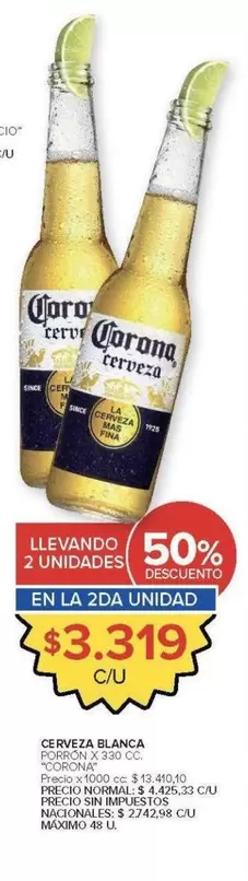 Corona - CERVEZA BLANCA PORRON X 355 CC