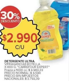 X$ - DETERGENTE ULTRA V/FRAGANCIAS BOTELLA X 600 G