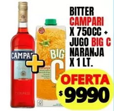 Campari - BITTER X 750CC + JUGO X 1 LT.