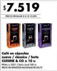 X$ - Café en cápsulas suave / clássico / forte