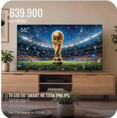 Philips - TV LED 55" SMART 4K TITAN 55PUD7309/77