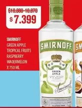 Smirnoff - GREEN APPLE TROPICAL FRUITS RASPBERRY WAOERMELON