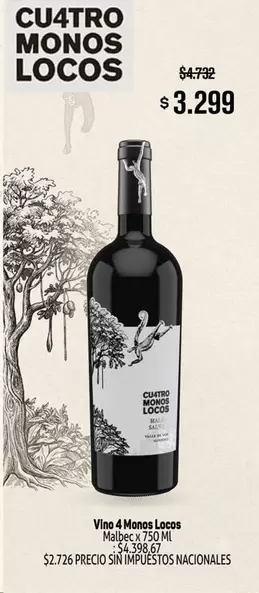 Malbec - CU4TRO MONOS LOCOS