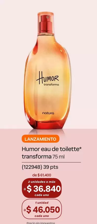 Natura - Humor eau de toilette transforma 75 ml (122948) 39 pts