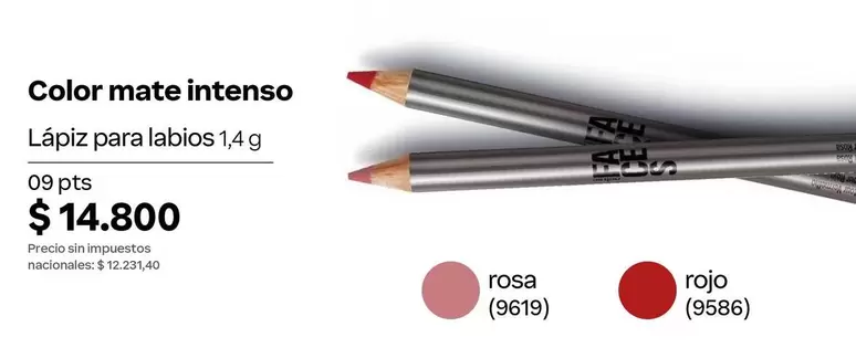 Rojo - Color mate intenso Lápiz para labios